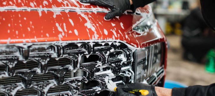 car exterior detailing brushing