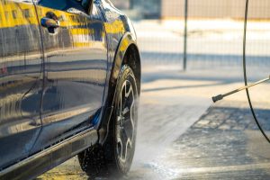 exterior detailing car washing with water
